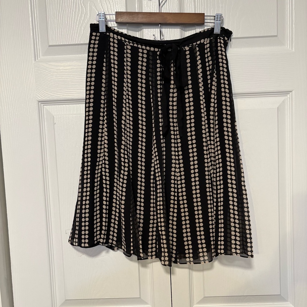 Romantic Polka Dot Silk A-Line Midi Skirt Size 10 John Paul Richard